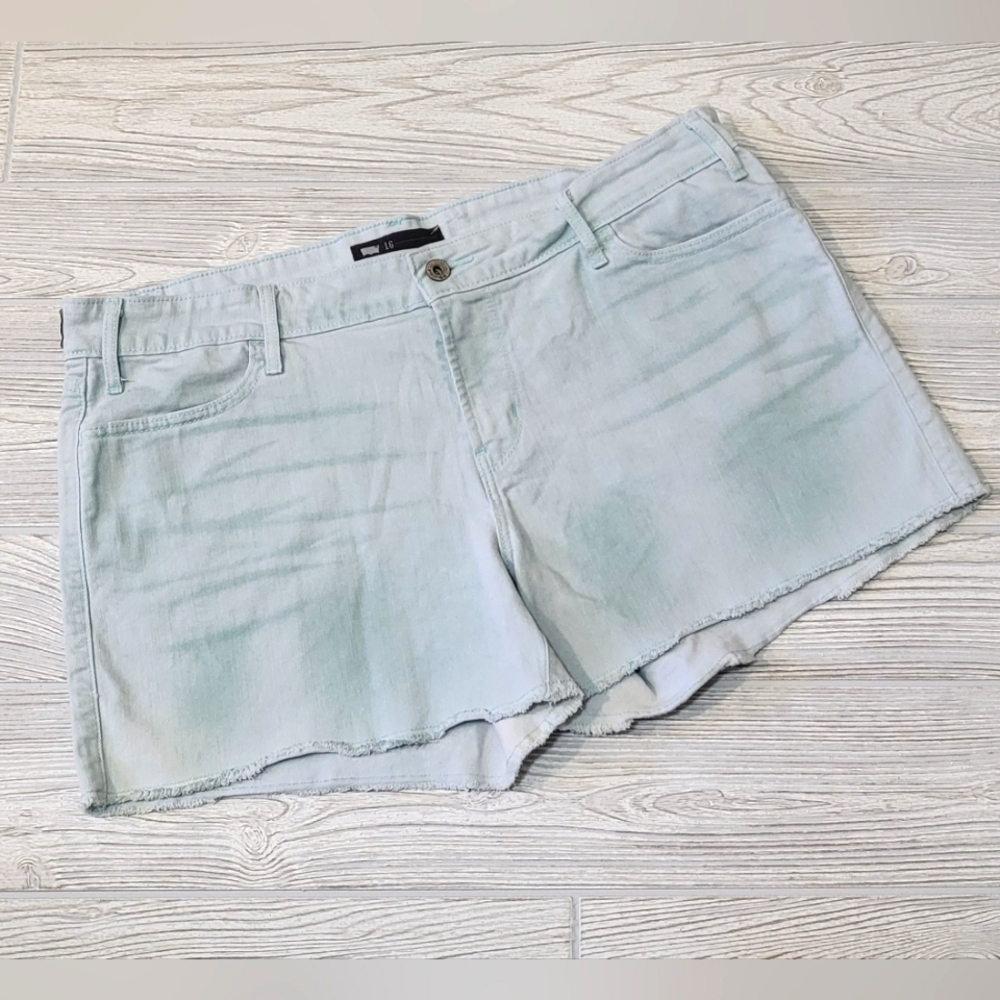 LEVI'S Womens Silvertab Shorts Size 16 Beachy Mint Green Denim